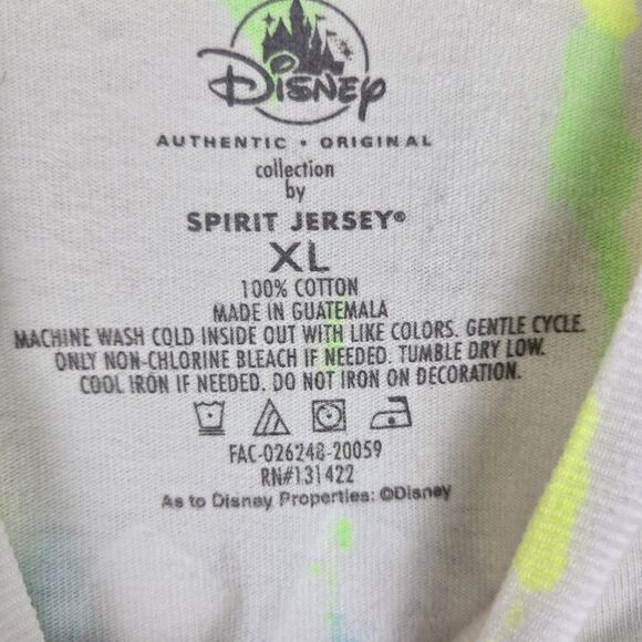 Disneyland Resort Spirit Jersey XL White Neon Tie Dye Glitter Long Sleeve - Picture 3 of 3